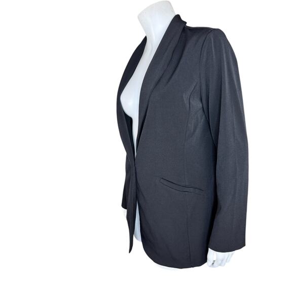 Susan Graver Regular Solid LK Fusion Revere Collar Blazer Black Small NWOT - Picture 10 of 14